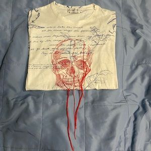 Alexander McQueen Skull Embroidery Graphic T-Shirt